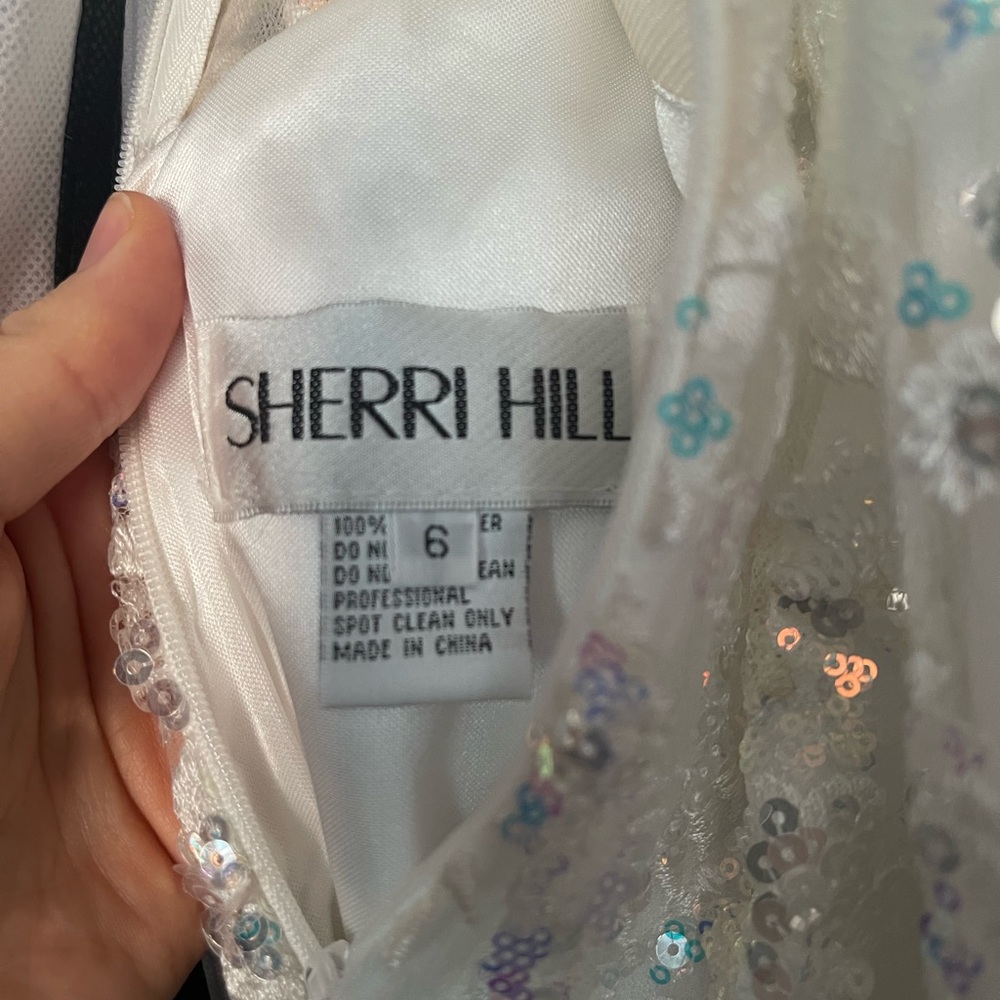 Sherri Hill Light Blue Sequin Prom Dress - Picture 3 of 4